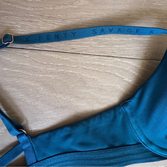 Savage x Fenty Core Microfiber Tee Shirt Bra In Blue / Teal color size 32A - Picture 3 of 14